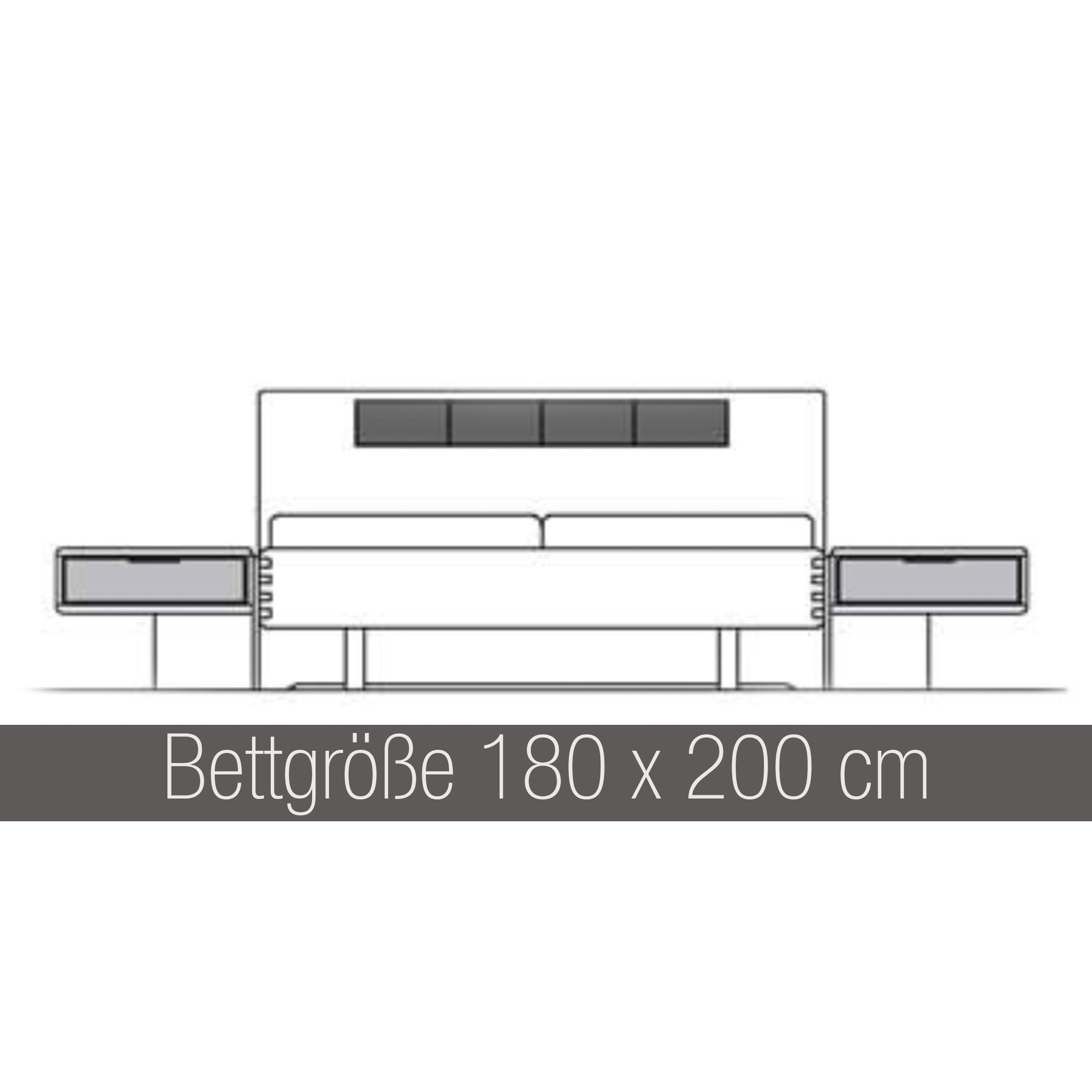 Bett Maßzeichnung B 180 x T 200 cm Bett Maßzeichnung B 180 x T 200 cm