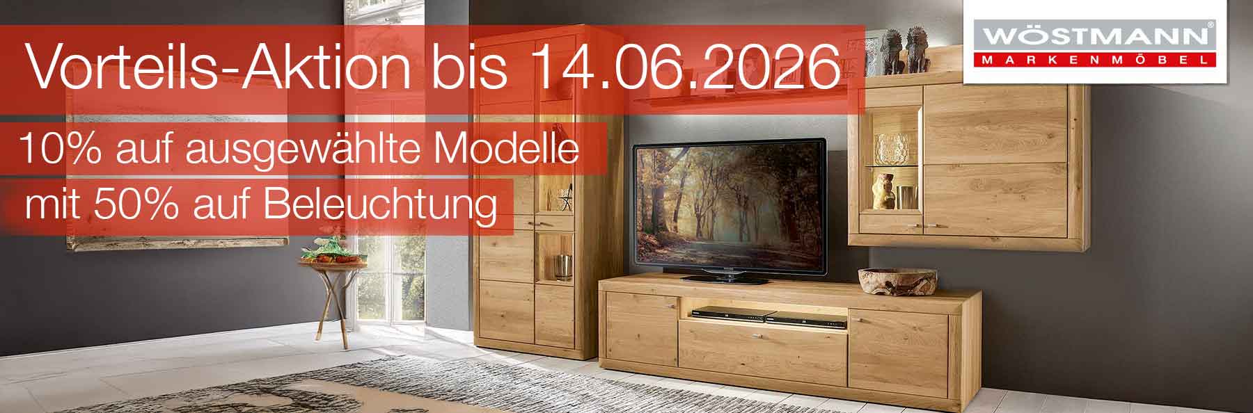 Vorteils-Aktion: 10% auf ausgewählte Modelle mit 50% auf Beleuchtung bis zum 14.06.2026