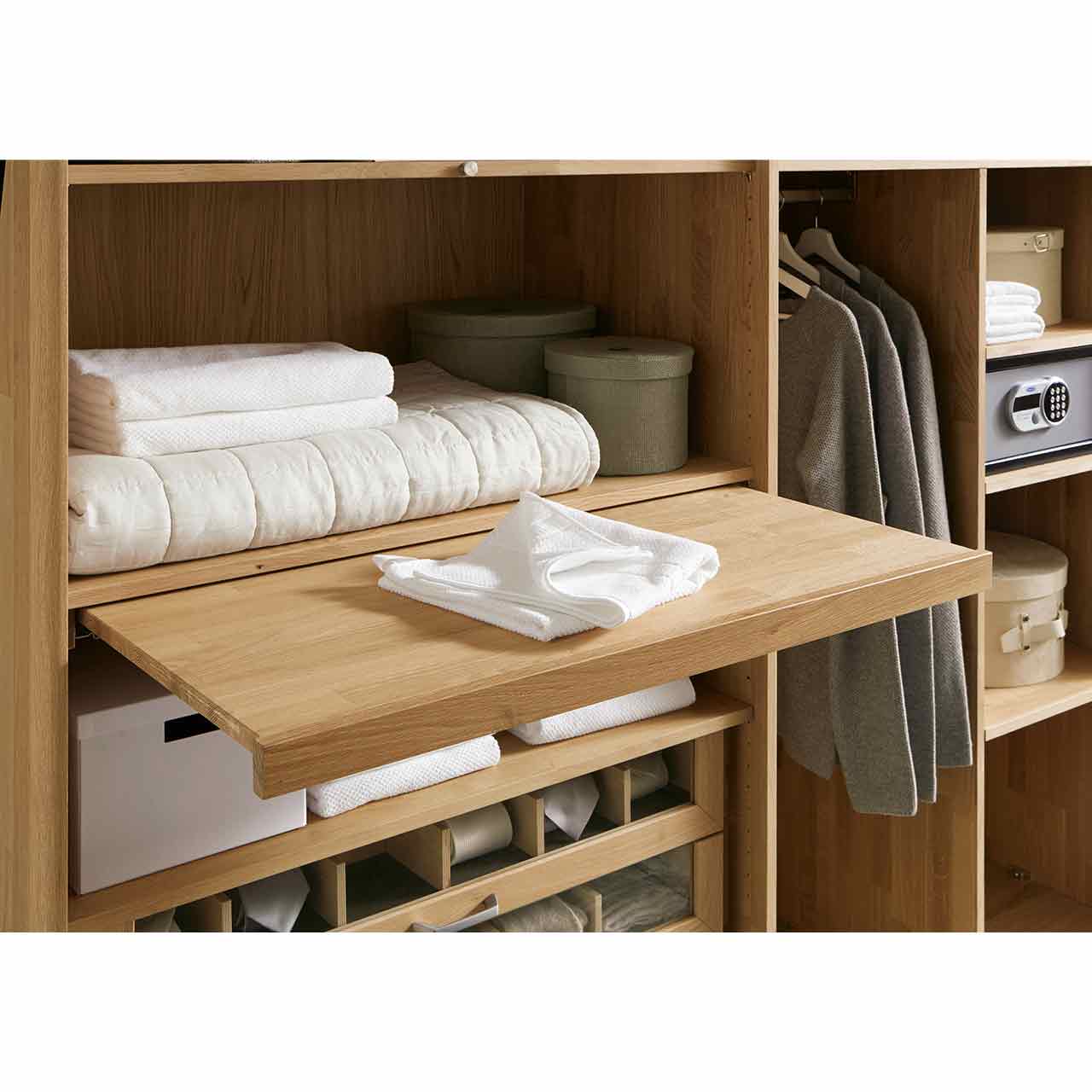 WSM1600_Ablageboden Ablageboden Ausziehbar in Wildeiche, für die Inneneinrichtung vom Kleiderschrank.