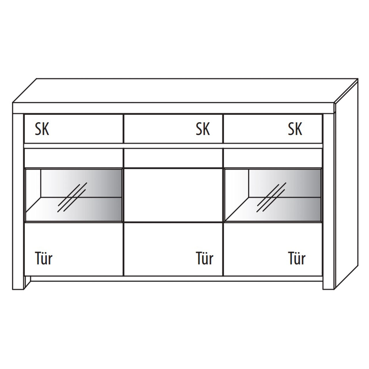 Wöstmann SOLEO3000 - Highboard Wildeiche Type 3940