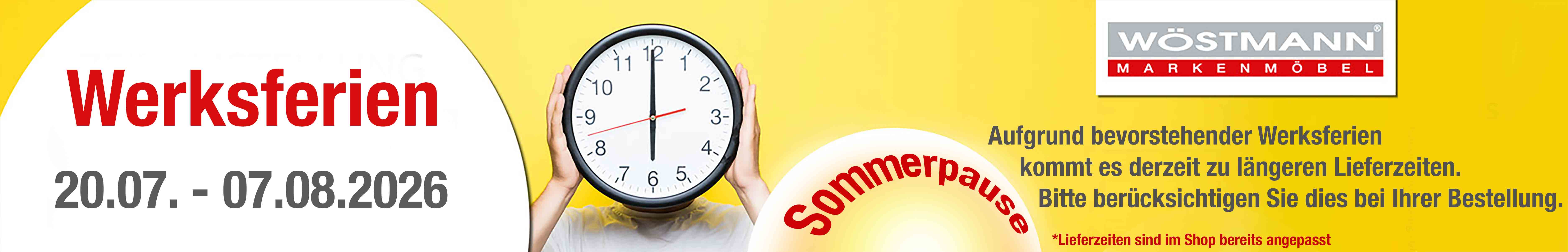 Sommerpause - Aufgrund bevorstehender Werksferien kommt es derzeit zu längeren Lieferzeiten.