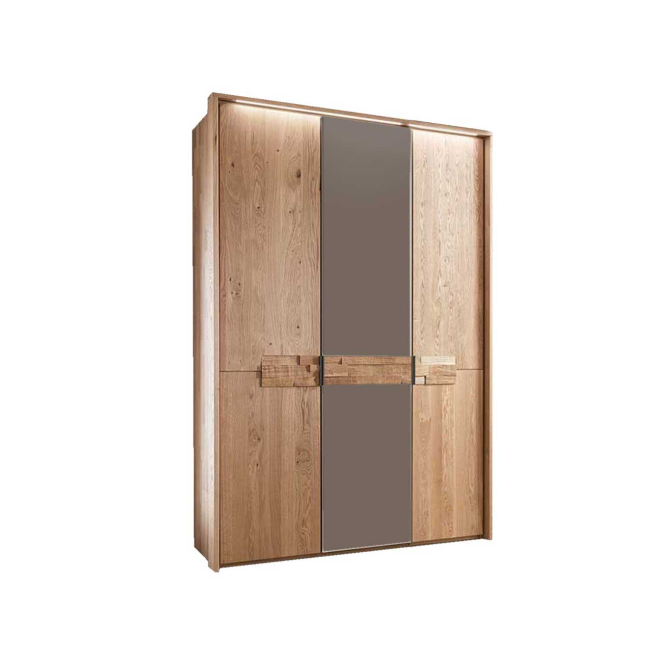 WSM 2800 - Kleiderschrank 3-türig in Pasolspiegel Bronze