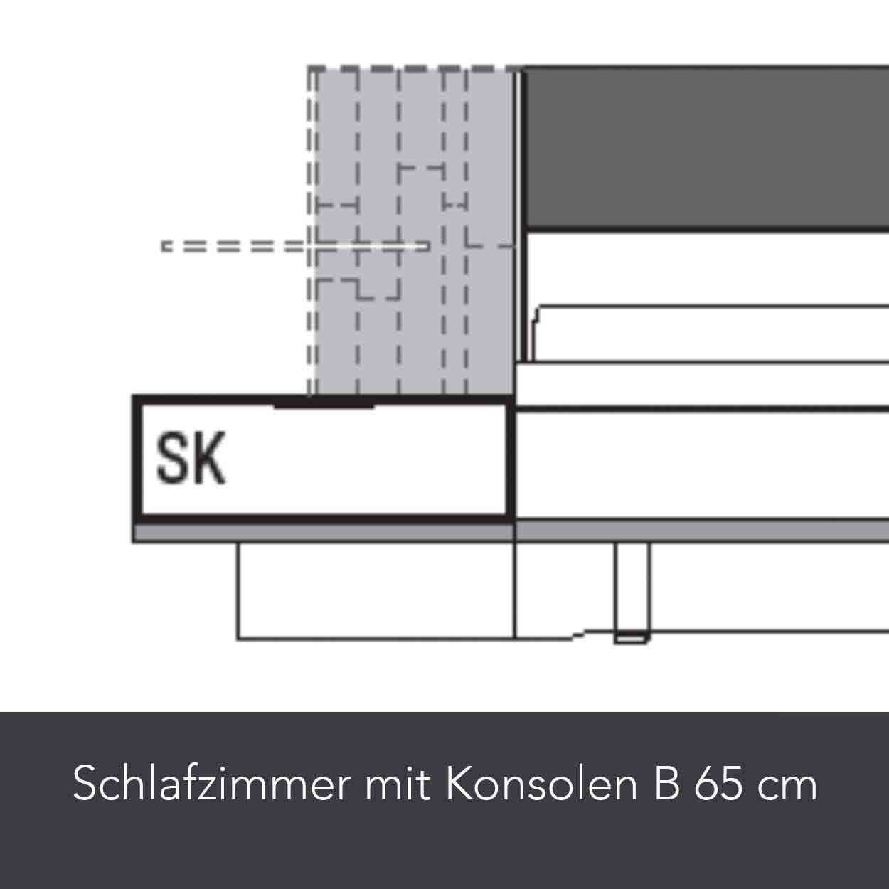 WSL 8800 Schlafzimmer mit Konsole 65 cm
