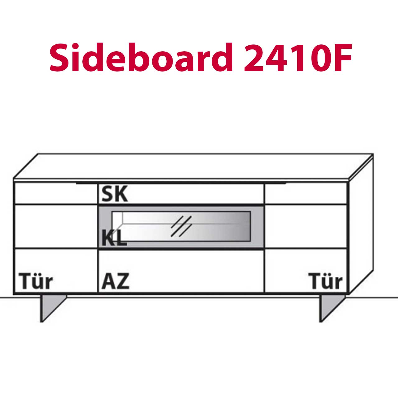 WM-Typ-2410F Sideboard Technische Zeichnung