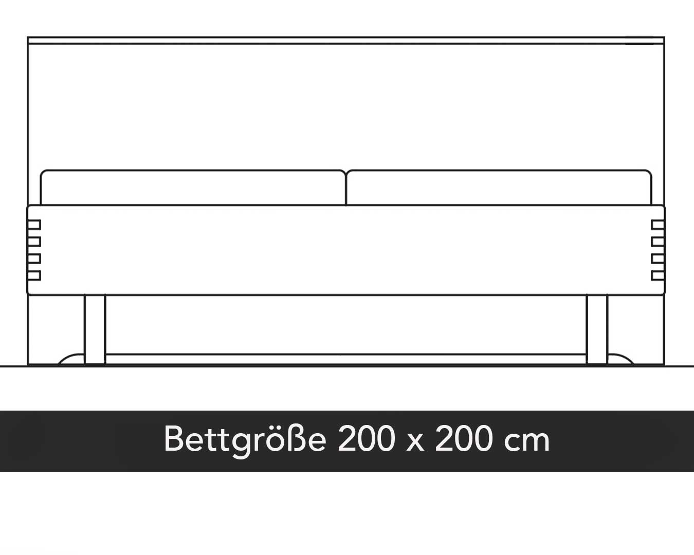 WSM 4400 Bett 200x200 cm - 1200