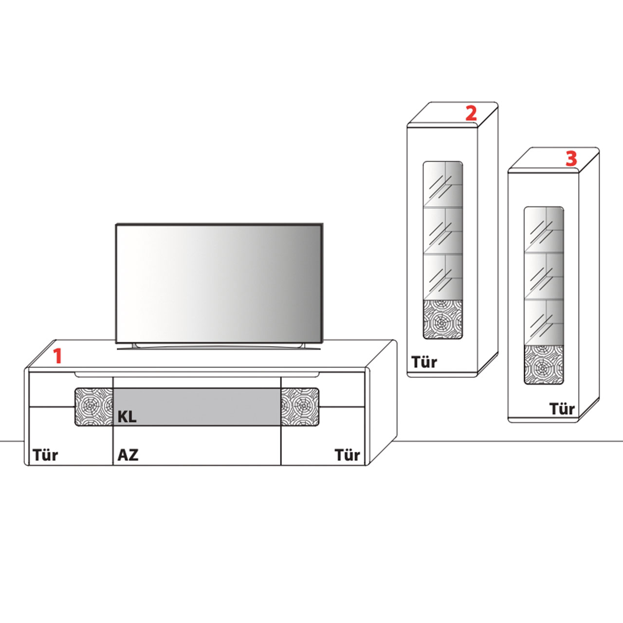 Wöstmann SOLENTO - Wohnwand Type 0005