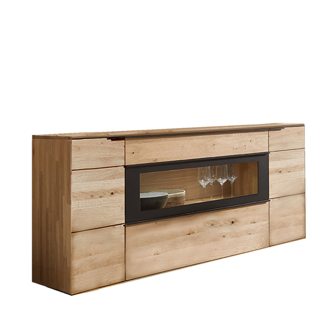Wöstmann WM 1910 - Sideboard 2010G WM 1910 Sideboard Type 2010 aus Wildeiche mit großer Vitrine.