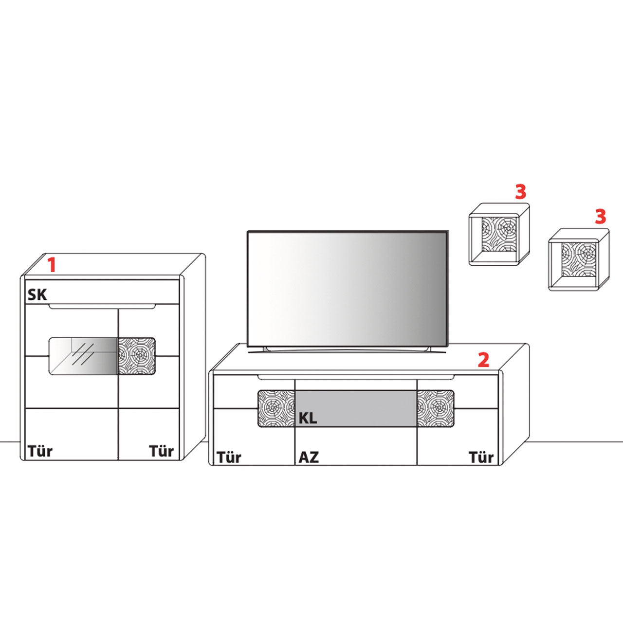 Wöstmann SOLENTO - Wohnwand Type 0006