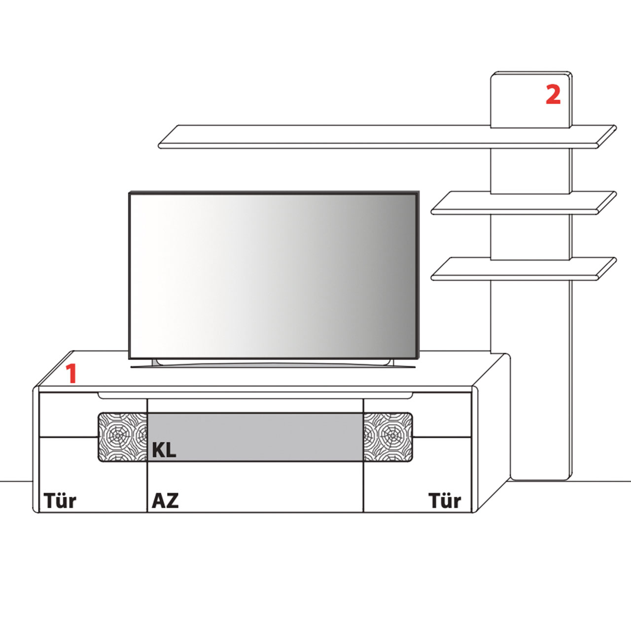 Wöstmann SOLENTO - Wohnwand Type 0002