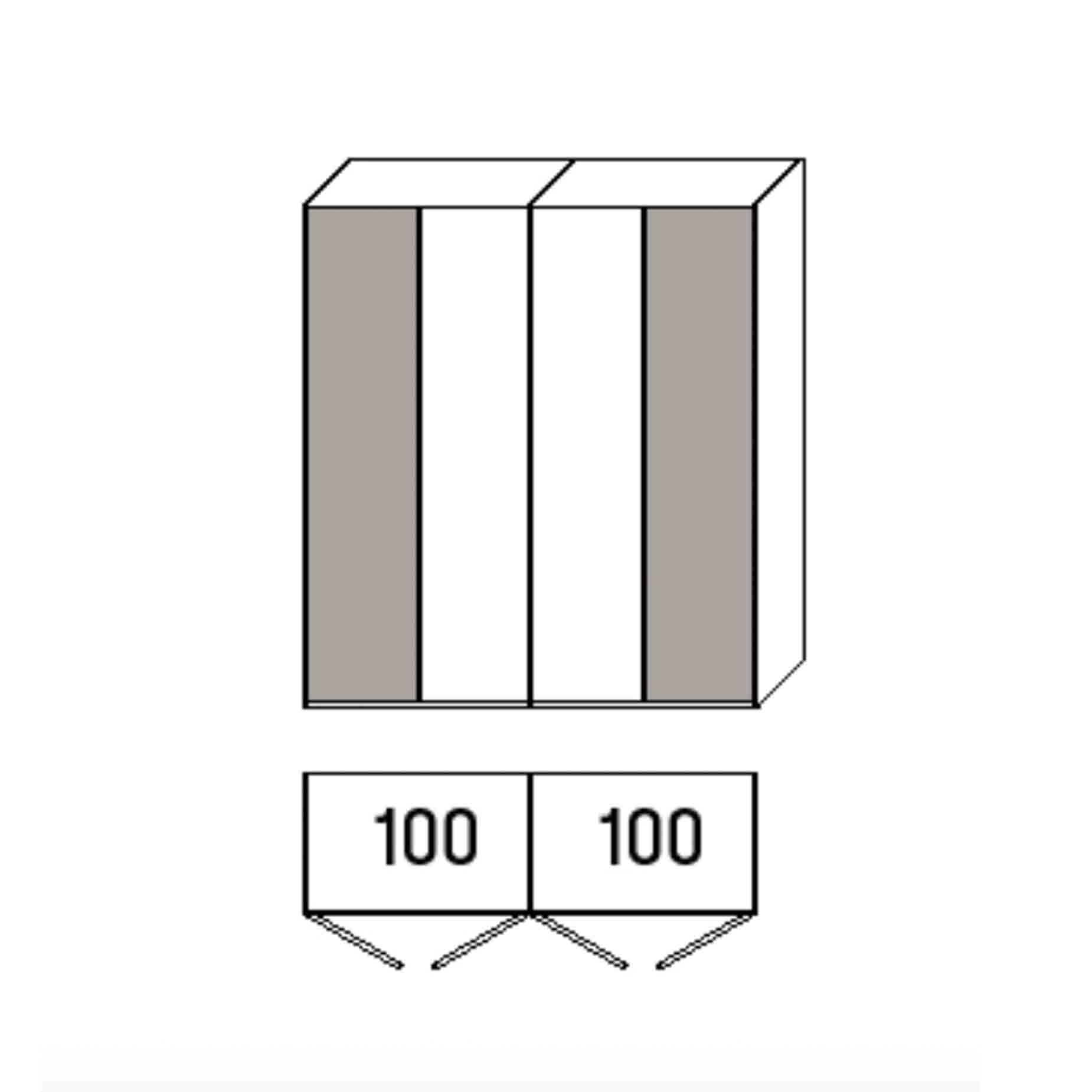 WSM 7100 - Kleiderschrank 4-türig - B 201,9 × H 223,3 cm -PGE