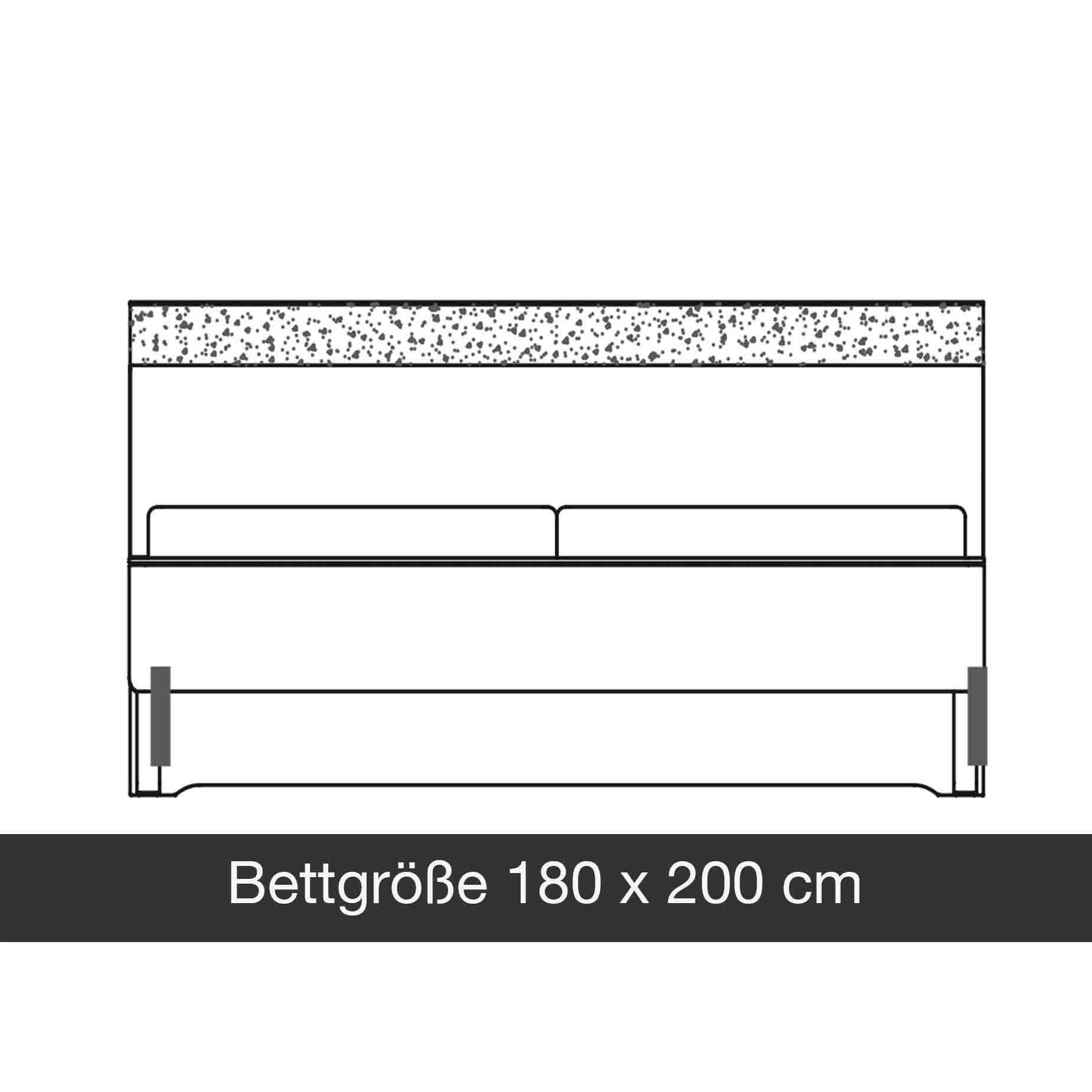 WSM 5100 Bettgröße Breite 180 cm als Zeichnung Auswahl WSM 5100 Bettgröße Breite 180 cm als Zeichnung