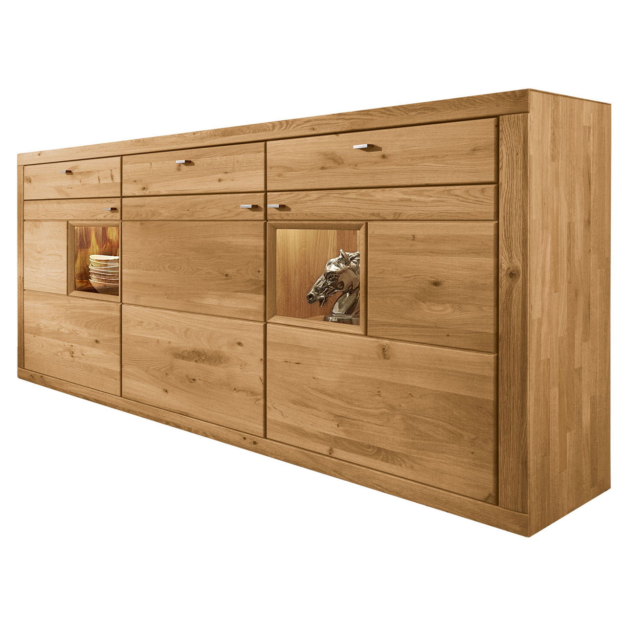 WM-aurum-highboard-2041-1 Wöstmann Aurum - Highboard 2041, inklusive 2 Vitrinenfächer.