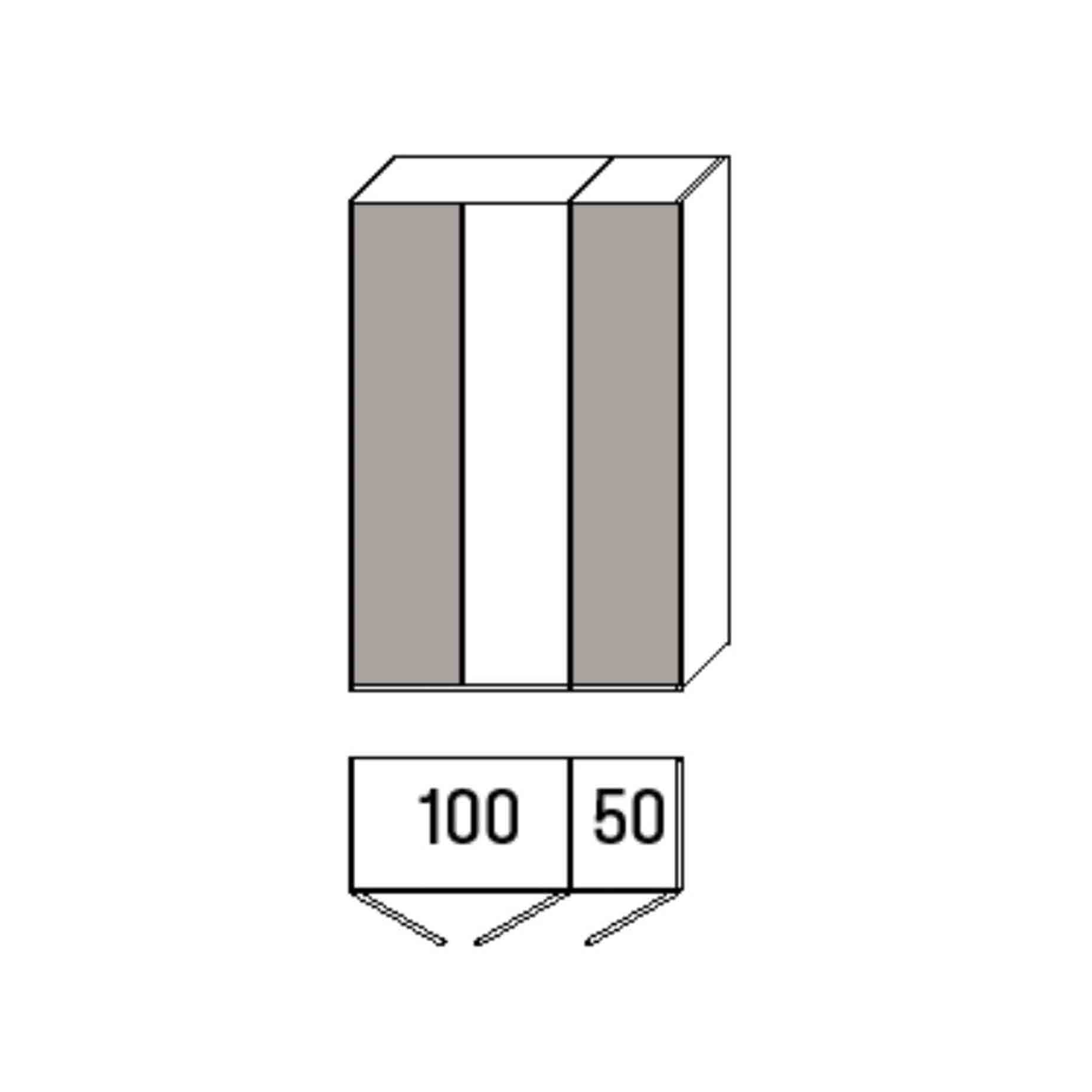 WSM 7100 - Kleiderschrank 3-türig - B 151,9 × H 223,3 cm -PG1